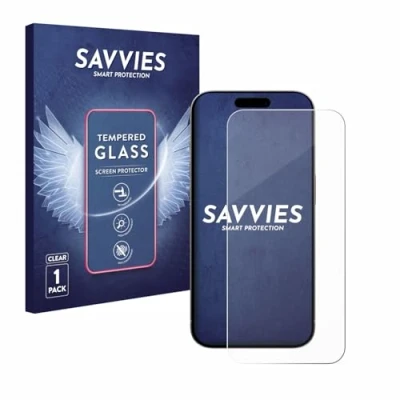 Abbildung von Savvies Panzer Schutz Glas für Apple iPhone 15 Pro 9H Hartglas, Anti Fingerprint, Displayschutz