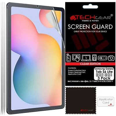 Abbildung von TECHGEAR 3 Stück Schutzfolie Kompatibel mit Samsung Galaxy Tab S6 Lite 10.4 Zoll 2024/2022/2020, Screen Protector (SM P610/P613/P615/P619/P620/P625), Ultra Klare