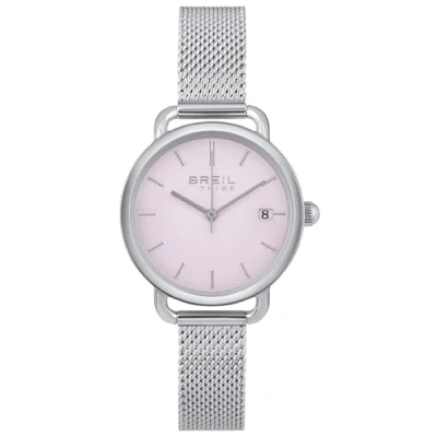 Abbildung von Breil 3H Lady Eliza Damen Armbanduhr aus Edelstahl in der Farbe Silber Lila 32mm, Wasserdichtigkeit: 5Bar, EW0549