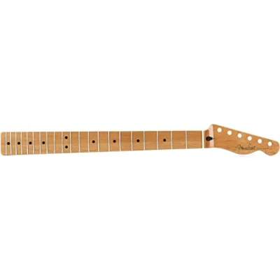 Abbildung von Fender Telecaster Hals aus geröstetem Ahorn, 21 schmale hohe Bünde, 9,5 Zoll, C Form