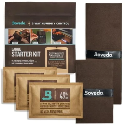 Abbildung von Boveda Musik Starter Set (3) 49% RH Standard ideale Zwei Wege Feuchtigkeitskontrolle für die meisten Klimazonen Gitarren und andere große Holzinstrumente
