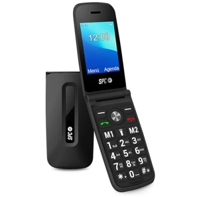 Abbildung von SPC Titan Klapphandy für ältere Menschen, Große Tasten, einfach zu bedienen, Intelligentes Klingelzeichen und Benachrichtigungen, Fernkonfiguration, 2 Tasten direkten Speicher, USB C, Schwarz
