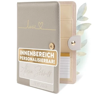 Abbildung von TWIVEE Mutterpasshülle (Love personalisiert) Organizer mit Magnetverschluss Deutscher Mutterpass Mutter Kind Pass Inkl. Notizblock und 8 Fächern