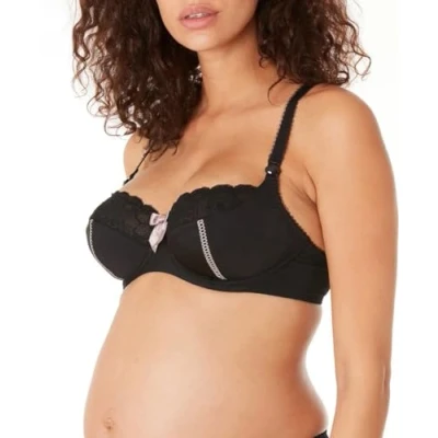 Abbildung von Cache Coeur Damen Lisa Schwangerschafts BH, Undurchsichtige, Schwarz, 85C