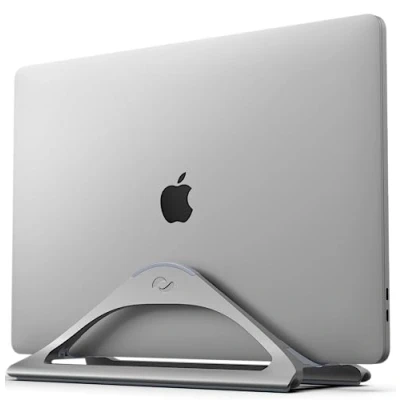 Abbildung von HumanCentric Vertikaler Laptopständer für Schreibtische (Space Grau), Verstellbare Laptop Halterung MacBook Ständer, Halter Pro, Andere Laptops, und Notebook Ständer