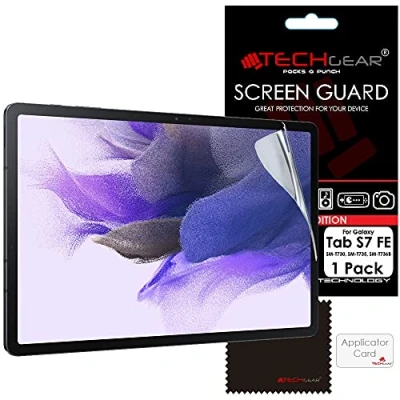 Abbildung von TECHGEAR Schutzfolie für Galaxy Tab S7 FE 12.4 Zoll (SM T730 / SM T736) Screen Protector, Ultra Klare Bildschirmschutz Display folie Kompatibel mit Samsung 2021