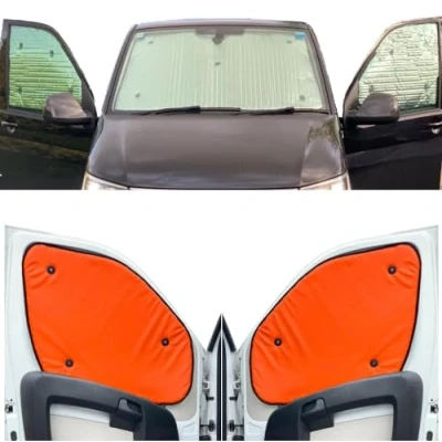 Abbildung von Thermo Jalousien Kombatibel Mit Iveco Daily (2000 2014)(Frontset) Rückseite einfärben Tango Orange, Reversibel und Thermisch