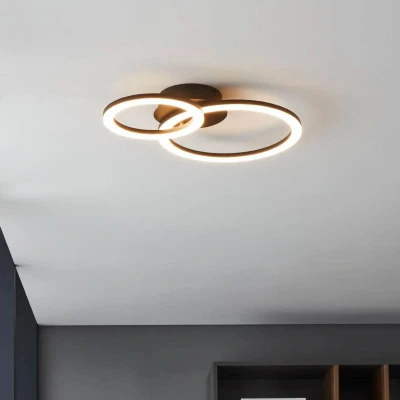 Abbildung von Eglo 900322 Deckenleuchte PARRAPOS Z Stahl schwarz, Kunststoff weiss LED 15W 3000 6500K L:44.5cm B:30cm H:7cm dimmbar mit Connect Funktion