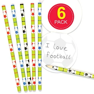 Abbildung von Baker Ross Bleistift Set „Fußball“ für Kinder perfekt als kleine Partyüberraschung (6 Stück)