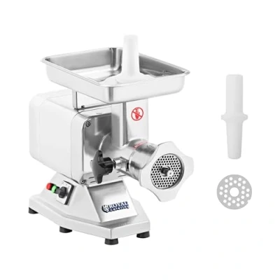 Abbildung von Royal Catering Fleischwolf 220 kg/h Ladenwolf Elektrischer Wolf Edelstahl 2 Messer 1100 W, W