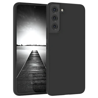 Abbildung von EAZY CASE Premium Silikon Handyhülle kompatibel mit Samsung Galaxy S22 Plus 5G, Slimcover Kameraschutz und Innenfutter, Silikonhülle, Schutzhülle, Bumper, Handy Case, Hülle, Softcase, Schwarz