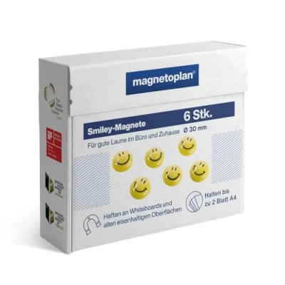 Abbildung von Magnetoplan Magnet Smilies 16673 40mm gelb 4 Stück