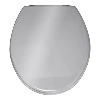 Abbildung von WENKO WC Sitz MDF Toiletten Prima Silber Toilettensitz, Modernes