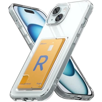 Abbildung von Ringke Fusion Card Case Kompatibel mit iPhone 15 Plus Hülle, Durchsichtige Handyhülle Handy Kartenhalter Kartenfach Wallet Hülle für 6,7&quot; Clear