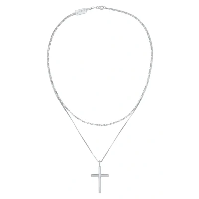 Abbildung von Kuzzoi Layer LOOK Cross Halskette, Herren, Größe: 50, Silber