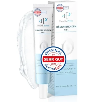 Abbildung von Health Press® Hämorrhoiden Salbe 50 ml Gel gegen Reizungen, Juckreiz, Brennen &amp; Wundsein Creme Medizinprodukt zur Linderung von Hämorrhoidalbeschwerden