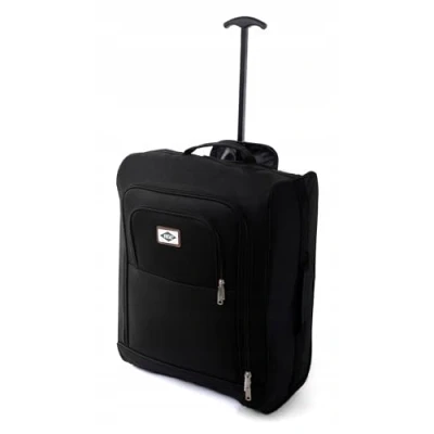 Abbildung von Handgepäck Koffer 55x40x20 cm Leichter Flugzeug Kabinengepäck Reisekoffer (Kabinentrolley) 40 L mit Rollen Für Flug z.B. Lufthansa, Eurowings &amp; Ryanair entspricht IATA Empfehlung (Schwarz)