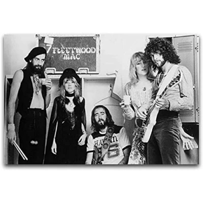Abbildung von Leinwand Malerei Bild 23.6&quot;x35.4&quot;(60x90cm) Fleetwood Mac Backstage Schwarzweiß Poster Wandkunst Bilder Und Drucke Kein Rahmen