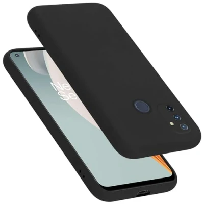 Abbildung von Cadorabo Hülle kompatibel mit OnePlus Nord N100 Silikon Handyhülle für Case aus flüssigem kratzfeste und stoßfeste dünne TPU Schutzhülle LIQUID SCHWARZ