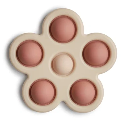 Abbildung von Mushie Blume Pressspielzeug für Kinder &amp; Babys Sensorisches Spielzeug Konzentration Aufmerksamkeit Sichere Hochwertige Kleinkinder Jungs Mädchen Rose/Blush/Shifting Sand