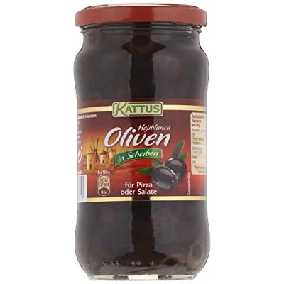 Abbildung von Kattus Spanische schwarze Oliven, in Scheiben, 1er Pack (1 x 345 g)
