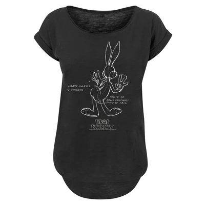 Abbildung von F4NT4STIC Looney Tunes BUGS Bunny Belly Tshirt print, Damen, Größe: Large, Black