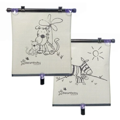 Abbildung von Dreambaby F238 Auto Fensterblende Sonnenschutz Sonnenblende (36 x 48cm) 2er Tiger &amp; Zebra