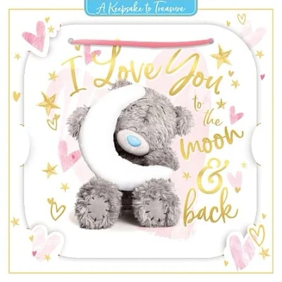Abbildung von Me To You Tatty Teddy 3D Grußkarte mit Aufschrift &quot;Love The Moon And Back&quot;, 15,2 x cm, offizielle Kollektion