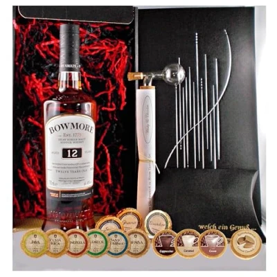 Abbildung von Geschenk Bowmore 12 Jahre Single Malt Whisky + Glaskugelportionierer Edelschokoladen