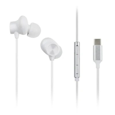Abbildung von Panasonic RP TCM225DEW USB C Ohrhörer, In Ear kabelgebundene Kopfhörer mit integriertem Mikrofon &amp; Bedienung, kraftvoller Bass, anpassbare Passform, 1,2 m Kabel, Weiß