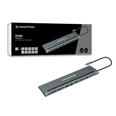 Abbildung von Conceptronic Dockingstation DONN17G 12 in 1 USB 3.2 Gen grau