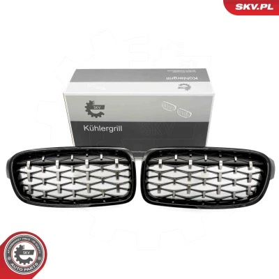 Abbildung von ESEN SKV 66SKV129 Kühlergrill glänzend, schwarz, silber BMW: 3 Limousine, Touring