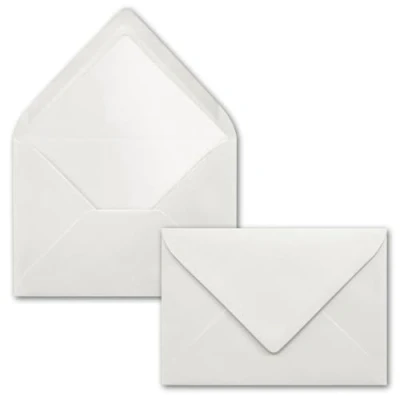 Abbildung von 100 Briefumschläge Hell Grau DIN C6 gefüttert mit weißem Seidenpapier 90 g/m² 11,4 x 16,2 cm Nassklebung NEUSER PAPIER