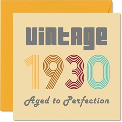 Abbildung von Geburtstagskarten zum 94. Geburtstag für Männer und Frauen Vintage 1930 Aged To Perfection 94 Lustig Sie Ihn 145 mm x Glückwunschkarten