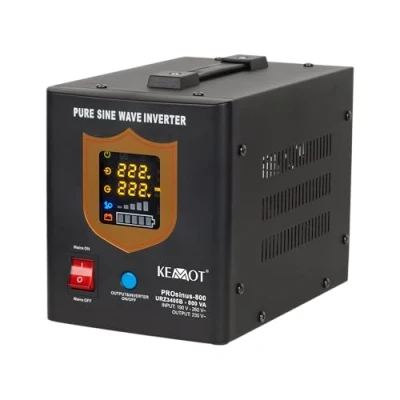 Abbildung von Notstromversorgung KEMOT PROsinus 800URZ3405B Wechselrichter Reiner Sinus Ladefunktion 12V 230V 800VA/500W, schwarz
