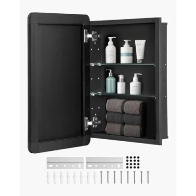 Abbildung von VEVOR Medizinschrank Arzneischrank Spiegelschrank Verstellbar 406x128x610mm