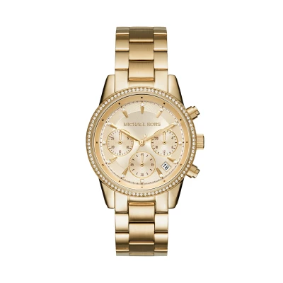 Abbildung von Michael Kors RITZ Chronograph goldcoloured, Damen, Größe: One Size, Gold coloured