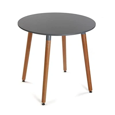 Abbildung von Versa Mayra Esstisch für Küche, Terrasse, Garten oder Esszimmer, Maßnahmen (H x L B) 75 80 cm, Holz, PVC und Metall, Farbe: Grau braun
