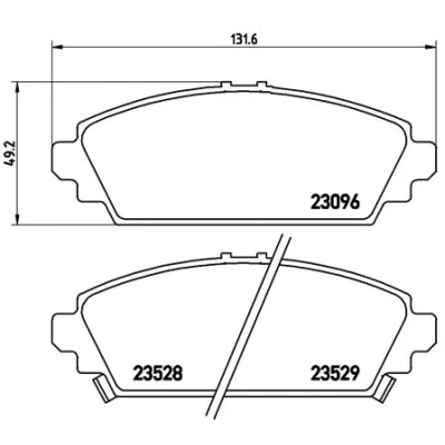 Abbildung von BREMBO P 28 031 Bremsbelagsatz mit akustischer Verschleißwarnung ohne Zubehör HONDA: CIVIC 7 Hatchback, Accord 6 Limousine, Schrägheck