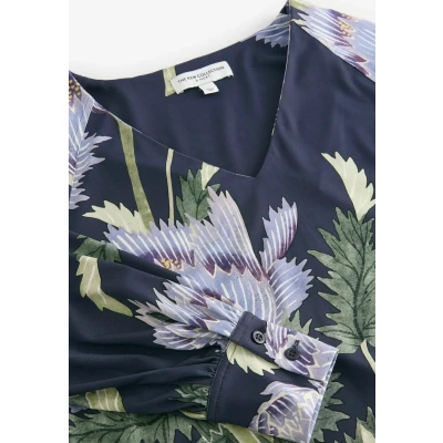 Abbildung von Next LONG Sleeve Vneck Bluse, Damen, Größe: 48, Kew collection navy floral