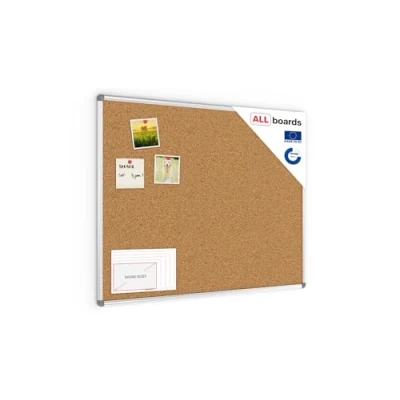 Abbildung von ALLboards Pinnwand mit Aluminiumrahmen 100x80cm, Korktafel Korkwand Kork