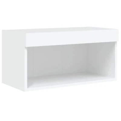 Abbildung von vidaXL TV Schrank, Fernsehschrank mit LED Leuchten, Lowboard HiFi Schrank viel Stauraum, Wandmontage Fernsehtisch Möbel, Weiß