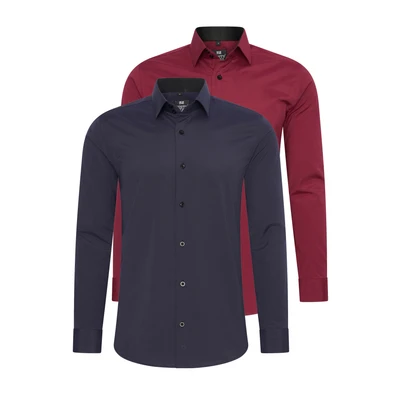 Abbildung von Rusty Neal 2 PACK Hemd, Herren, Größe: 6XL, Navy bordeaux