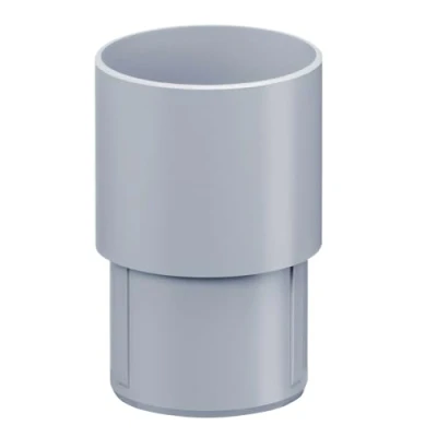 Abbildung von INEFA Fallrohr Verbinder, PVC DN85 / 85mm Grau Ablaufrohrverbinder Dachrinnenzubehör, einfache Steckmontage, Made in Germany