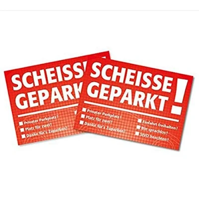 Abbildung von 2er Set Notizblöcke Scheiße geparkt! I Block à 50 Blatt DIN A7 Rot für die Windschutzscheibe mehrere Auswahlmöglichkeiten zum Ankreuzen Verkehrssünder Parksünder dv650