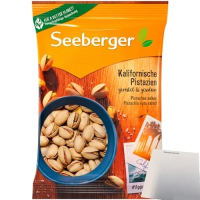 Abbildung von Seeberger Kalifornische Pistazien geröstet und gesalzen (150g Packung) + usy Block