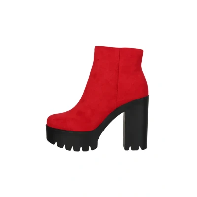 Abbildung von Elara Herbst Plateaustiefelette, Damen, Größe: 41, Rot Schuhe