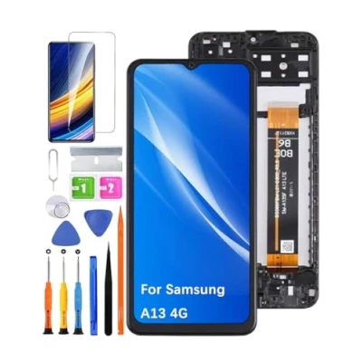 Abbildung von HLYGZX Ersatz Original Display für Samsung Galaxy A13 4G LCD Bildschirm, A135F A135M A135U Bildschirm Touch Digitizer Assembly Reparaturteile Kit(Schwarz mit Rahmen)