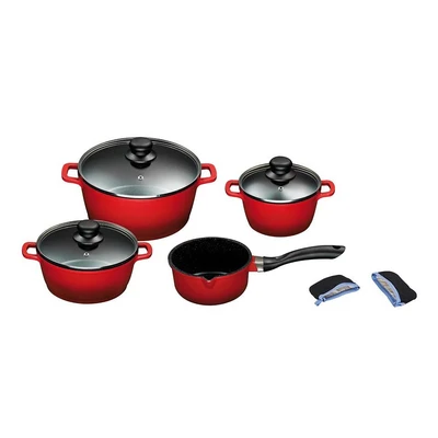 Abbildung von KING Topf Set, Aluminiumguss, (Set, 7 tlg., 1x Stielkasserolle 16 cm, je Kochtopf 16/20/24 cm), Induktion
