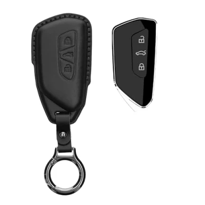 Abbildung von kwmobile Schlüsseltasche Hülle für VW Golf 8 3 Tasten Autoschlüssel (1 tlg), Premium Leder Schlüssel Tasche